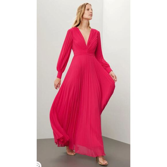 Badgley Mischka Dresses & Skirts - Badgley Mischka Fuchsia Pleated Gown Size 10